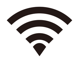 a simple wifi icon of slightly sharp style vector image