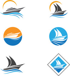 cruise ship logo template icon design Vector Image