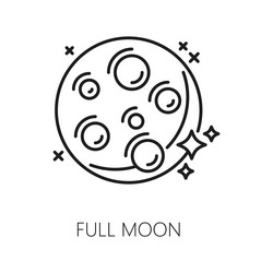 Full moon witchcraft and magic outline icon vector