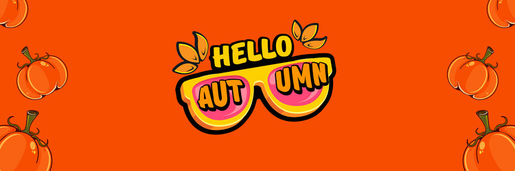 super hello autumn banner with text vector image