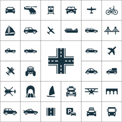 transportation icons universal set for web and ui vector