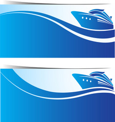 Blue Cruise Ship Banner Vector Image