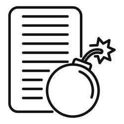 file data bomb icon outline hacker error vector image