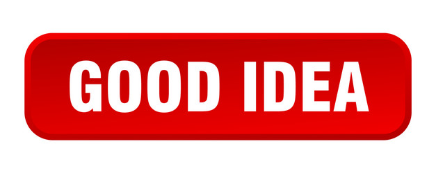 good idea button square 3d push vector image