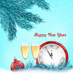happy new year background with traditional objects vector image