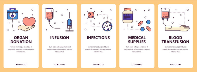 line art web and mobile app template set vector image