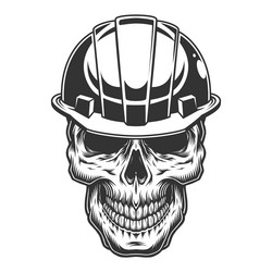 Miner Skull Helmet - Vintage Graphic Vector Image