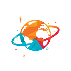 Planet logo design template Royalty Free Vector Image