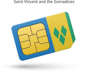 Saint vincent and the grenadines phone sim card vector