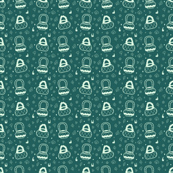 seamless pattern with two abstract baskets doodle vector image