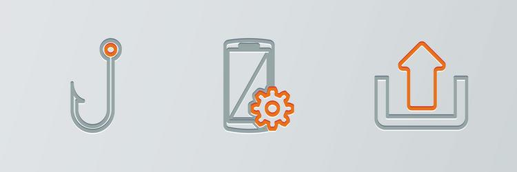 set line upload fishing hook and setting vector image