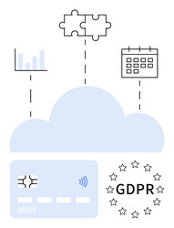 cloud storage connecting data privacy analytics vector image