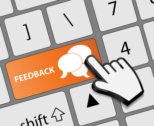 Keyboard Feedback Button with Hand Cursor vector image