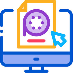 selection video document on computer icon vector image