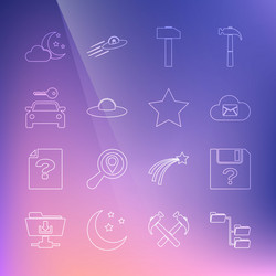 set line folder tree unknown document cloud mail vector image