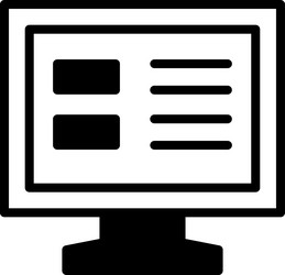a computer monitor with black and white screen vector image