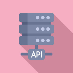 api server data icon flat gear hosting vector image