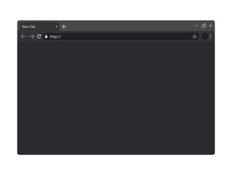 dark grey empty browser page with toolbar vector image