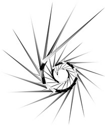 geometric circular spiral abstract angular edgy vector image