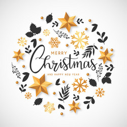 Golden Christmas Ornament Background Vector Image