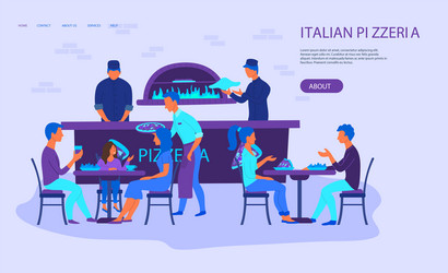 pizzeria concept card landing web page template vector image