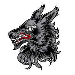 Retro Fox Head Tattoo Vector Image
