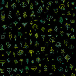seamless pattern with trees sketch for your vector image