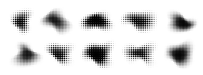 abstract halftone figures gradient dot texture vector image
