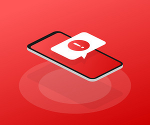 alert message mobile notification danger error vector image