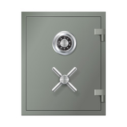 Realistic metal safe door for bank or home storage vector