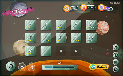 scifi game user interface design for tablet vector image