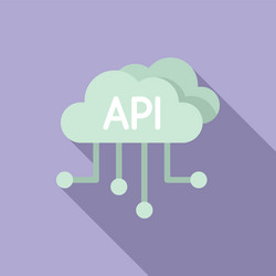 api data cloud icon flat gear hosting vector image