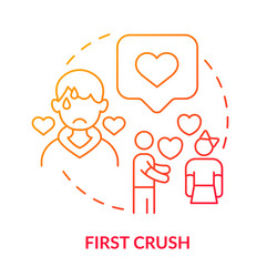 First crush red gradient concept icon vector