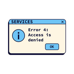 retro error message on screen crash window vector image
