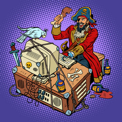 software piracy the hacker captain vector image