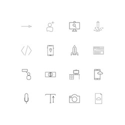 internet of things simple linear icons set vector image