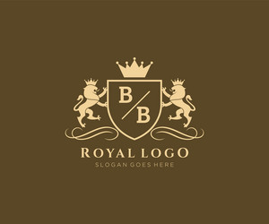 Royal Lion Crest Logo Vector Image