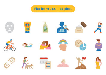 self care volume2 icon set in a flat style Vector Image