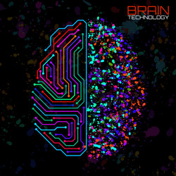left right human brain concept logic part vector image