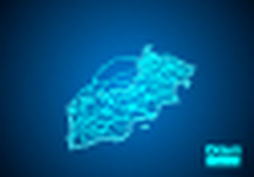 oman map with nodes linked by lines concept vector image
