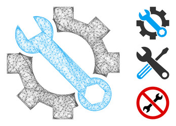 service tools polygonal web mesh vector image