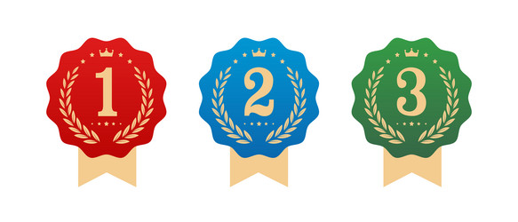set of medals for first second and third place vector image