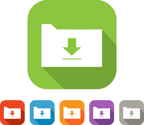 color set of flat folder with upload sign vector image