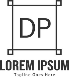 initial dp logo template with modern frame vector image