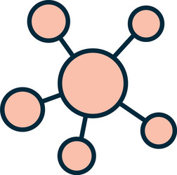 isolated atom line and fill style icon vector image