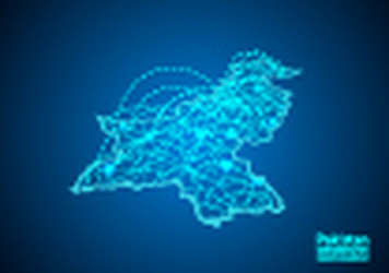 pakistan map with nodes linked by lines concept vector image