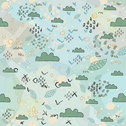 seamless pattern with clouds scandinavian vector image