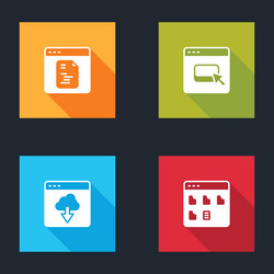 set software browser files cloud technology data vector image