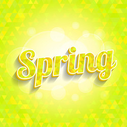 spring triangles pattern with word and bokeh vector image