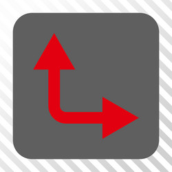 bifurcation arrow right up rounded square button vector image